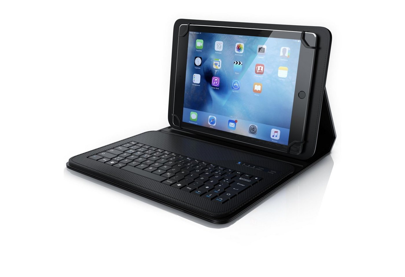 Aplic Tablet-Tastatur (Bluetooth Keyboard mit Kunststoffcase Für 9-12 Tablets, QWERTZ)" von Aplic
