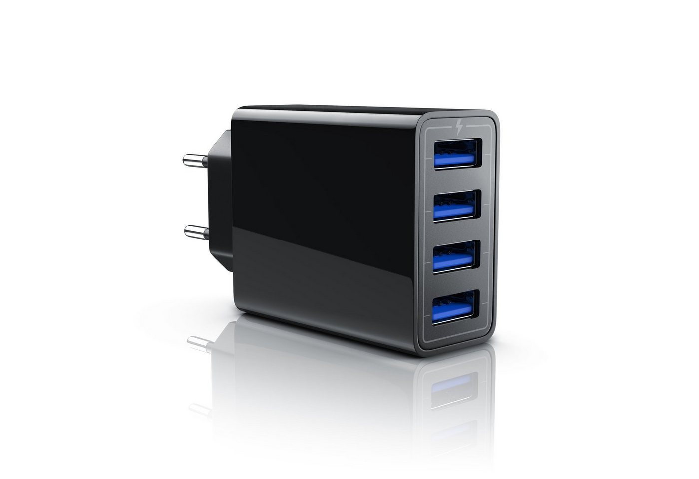 Aplic USB-Ladegerät (5000 mA, 4-Port Netzteil für Handy, Tablet uvm. 5000mA, 2,4A Max. je Port, 25W) von Aplic