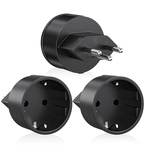 3 Stück Schweiz Reiseadapter, Schuko EU zu Typ J Steckdose, Deutschland auf Schweiz Steckdosenadapter Reisestecker für Malediven, Ruanda, Liechtenstein - Schwarz 3 Stück Schweiz Reiseadapter, Schuko EU zu Typ J Steckdose, Deutschland auf Schweiz Steckdosenadapter Reisestecker für Malediven, Ruanda, Liechtenstein - Schwarz von Aplimln