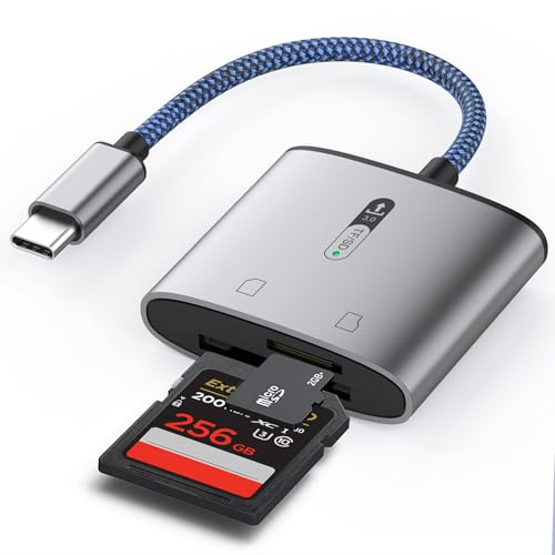 SD Kartenleser USB C 104 MB/S SD Card Reader Typ C mit Dualer Steckplatz, Micro-SD Kartenleser für Phone 15/16, Galaxy S23/S22, MacBook Pro/Air, Surface Book usw. SD Kartenleser USB C 104 MB/S SD Card Reader Typ C mit Dualer Steckplatz, Micro-SD Kartenleser für Phone 15/16, Galaxy S23/S22, MacBook Pro/Air, Surface Book usw. von Aplimln