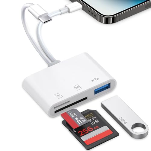 SD Kartenleser für Phone, SD Kartenleser USB C 3 in 1, USB C Micro Card Reader für Phone, Fotografie Speicherkartenadapter - Plug and Play von Aplimln