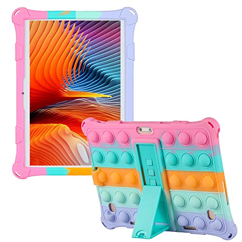 Universelle Tablet-Schutzhülle, 10,1 Zoll (25,7 cm), kompatibel mit Zonko, qunyiCO, MEIZE, PRITOM, FEONAL, ANTEMPER, MARVUE, Dragon Touch, Winsing, FANGOR, ZZB Tablet (Regenbogen Pink) von Apoctsddo