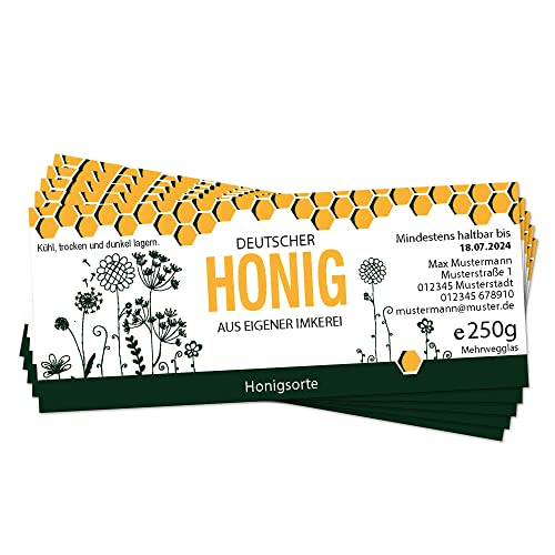 Apoidea – Honig Etiketten 250 g nassklebend – 200 Stück zum Stempeln/Etiketten Honiggläser/Honig Aufkleber für selbstgemachten Honig/Honigetiketten für Honiggläser Apoidea – Honig Etiketten 250 g nassklebend – 200 Stück zum Stempeln/Etiketten Honiggläser/Honig Aufkleber für selbstgemachten Honig/Honigetiketten für Honiggläser von Apoidea