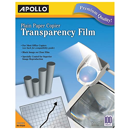 Apollo Transparenzfolien für Kopierer, Schwarz auf transparent, 100 Stück von Apollo