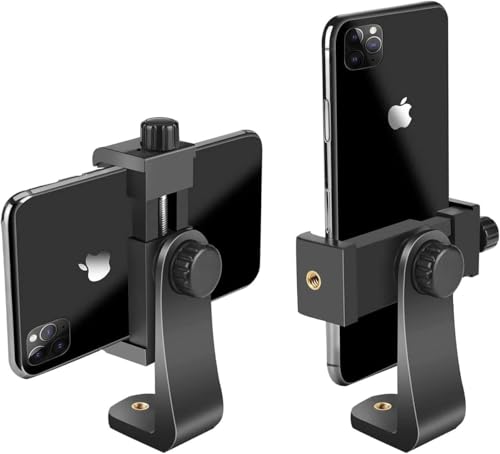 Aoonar Stativhandyhalterung Handy Stativ Adapter Zubehör für Stativ Selfie Stick Einbeinstativ, vertikale und horizontale Handy-Halter Tripod Smartphone Clip Mount von Apore