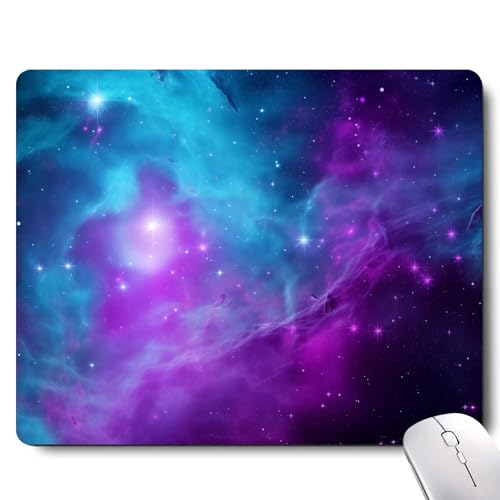 Apottwal Mauspad mit blauer Galaxie, violettem Nebel, Universum, personalisiertem Design, rutschfester Gummiunterseite, für Schreibtisch, Computer, Laptop, Büro, quadratisch Apottwal Mauspad mit blauer Galaxie, violettem Nebel, Universum, personalisiertem Design, rutschfester Gummiunterseite, für Schreibtisch, Computer, Laptop, Büro, quadratisch von Apottwal