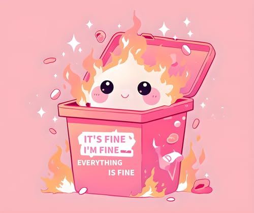 Niedliche rosa Mauspads für den Schreibtisch, Dumpster auf Feuer, lustiges Mauspad für Laptop-Gaming, rutschfeste Gummiunterseite, dekoratives Schreibtischzubehör für Heimbüro, It's Fine I'm Fine Niedliche rosa Mauspads für den Schreibtisch, Dumpster auf Feuer, lustiges Mauspad für Laptop-Gaming, rutschfeste Gummiunterseite, dekoratives Schreibtischzubehör für Heimbüro, It's Fine I'm Fine von Apottwal