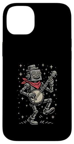 Happy Robot Cute Banjo Picker Music Hülle für iPhone 14 Plus von Appalachian Basecamp by Giant Step