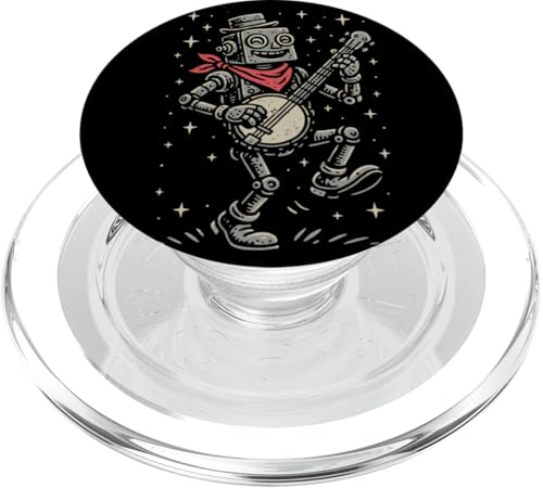 Happy Robot Cute Banjo Picker Music PopSockets PopGrip für MagSafe Happy Robot Cute Banjo Picker Music PopSockets PopGrip für MagSafe von Appalachian Basecamp by Giant Step