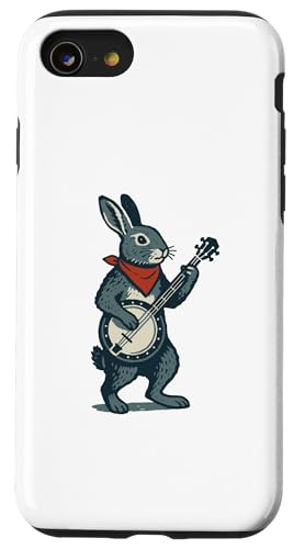 Jackrabbit Cute Banjo Picker Music Hülle für iPhone SE (2020) / 7 / 8 von Appalachian Basecamp by Giant Step