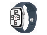 Apple Watch SE 2022 (GPS) 44mm silber mit Sportarmband M/L sturmblau von Apple Computer