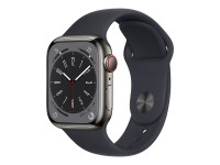 Apple Watch Series 8 (GPS + Cellular) 41mm Edelstahl graphit mit Sportarmband Mitternacht von Apple Computer