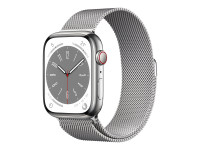 Apple Watch Series 8 (GPS + Cellular) 45mm Edelstahl silber mit Milanaise-Armband silber von Apple Computer