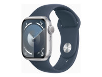 Apple Watch Series 9 (GPS) 41mm Aluminium silber mit Sportarmband S/M sturmblau von Apple Computer