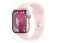 Apple Watch Series 9 (GPS) 45mm Aluminium rosé mit Sportarmband M/L hellrosa von Apple Computer
