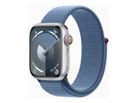 Apple Watch Series 9 (GPS + Cellular) 41mm Aluminium silber mit Sport Loop winterblau von Apple Computer