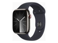 Apple Watch Series 9 (GPS + Cellular) 45mm Edelstahl graphit mit Sportarmband S/M Mitternacht von Apple Computer