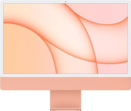 2021 Apple iMac mit Apple M1 Chip (24-Zoll, 8GB RAM, 256GB SSD) (QWERTY English) Orange (Generalüberholt) von Apple