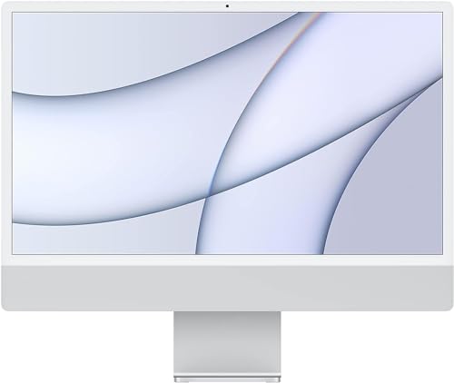 2021 Apple iMac mit Apple M1 Chip mit 8-core CPU (24-zoll, 8GB RAM, 1TB SSD Kapazität) (QWERTZ German) Silber (Generalüberholt) von Apple