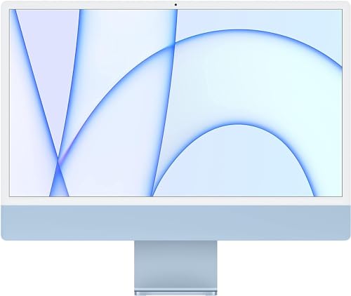 2021 Apple iMac mit Retina 4.5K Display und M1 Chip with 8-core GPU (24-Zoll, 8GB RAM, 1TB SSD) (QWERTY English) Blau (Generalüberholt) von Apple