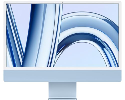 2023 Apple iMac mit Apple M3 Chip mit 8-Core CPU und 10-Core GPU (24-zoll, 8GB RAM, 256GB SSD Kapazität, 2 Anschlüsse) Blau (Generalüberholt) von Apple