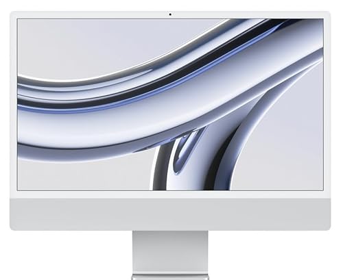2023 Apple iMac mit Apple M3 Chip mit 8-Core CPU und 10-Core GPU (24-zoll, 8GB RAM, 512GB SSD Kapazitä , 4 Anschlüsse) Silber (Generalüberholt) von Apple