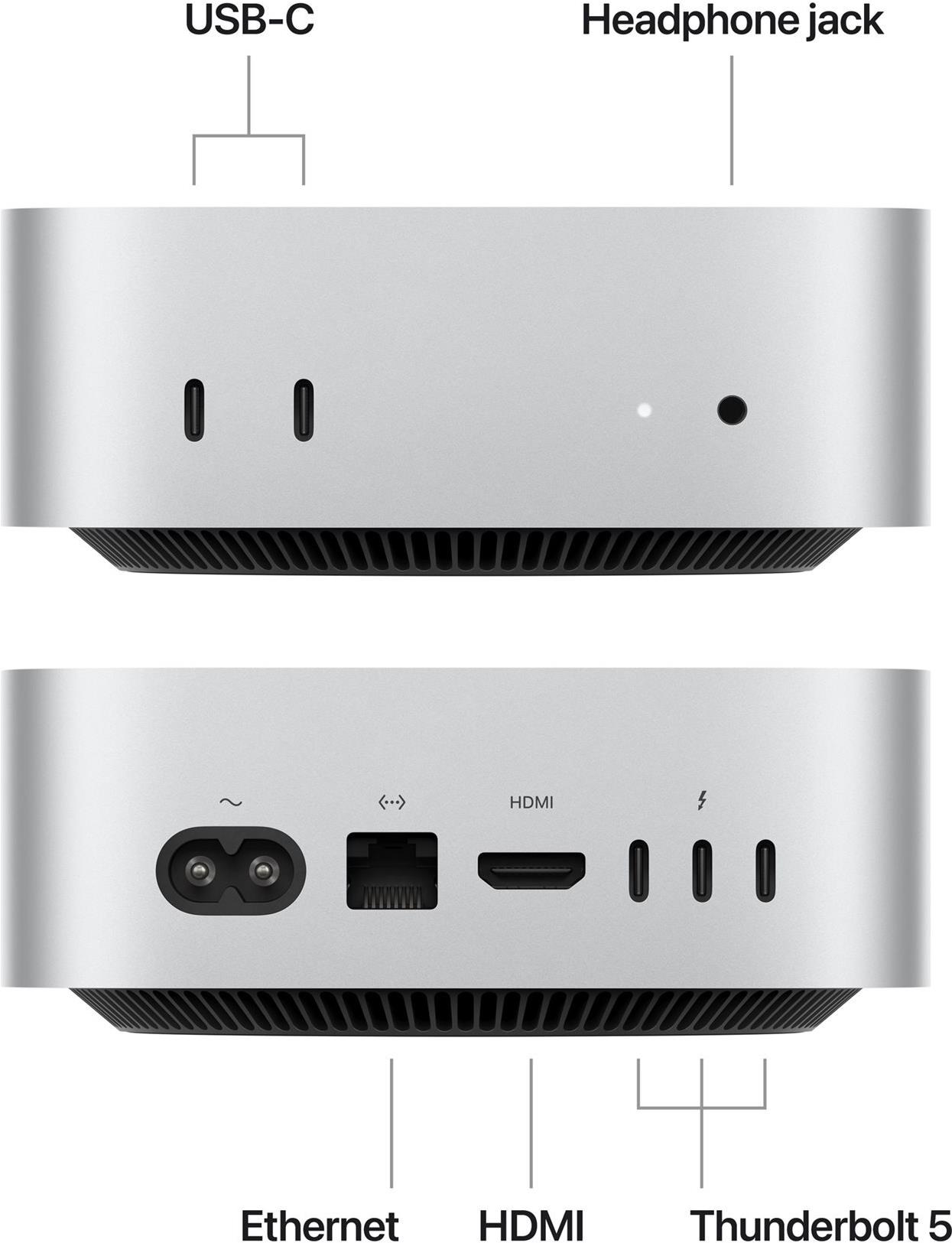 APPLE Mac Mini Z1JV M4 Pro 12C CPU/16C GPU/16C N.E. 64GB 2TB SSD Gbit Eth DE Silber (Z1JV-MCX44D/A-07LCSE) von Apple