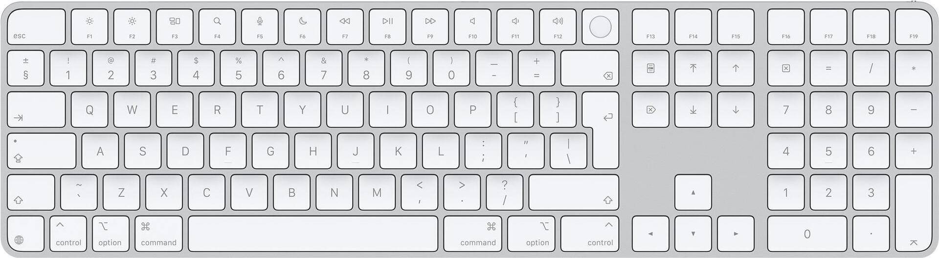 APPLE Magic Keyboard with Touch ID and Numeric Keypad for Mac models with Apple silicon - International English - White Keys (MXK73Z/A) von Apple