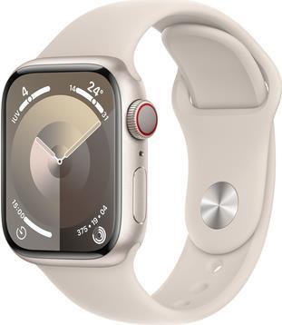 APPLE Watch Series 9 GPS + Cellular 41mm Starlight Aluminium Case with Starlight Sport Band - S/M (MRHN3QF/A) von Apple
