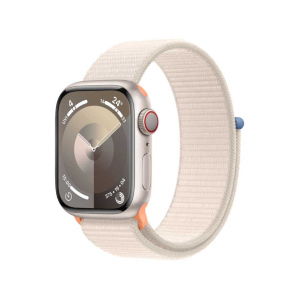 APPLE Watch Series 9 GPS + Cellular 41mm Starlight Aluminium Case with Starlight Sport Loop (MRHQ3QF/A) von Apple