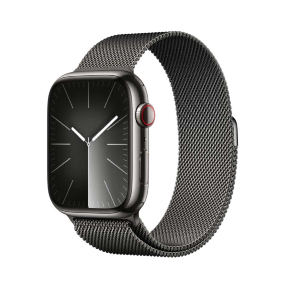 APPLE Watch Series 9 GPS + Cellular 45mm Graphite Stainless Steel Case with Graphite Milanese Loop (MRMX3QF/A) von Apple