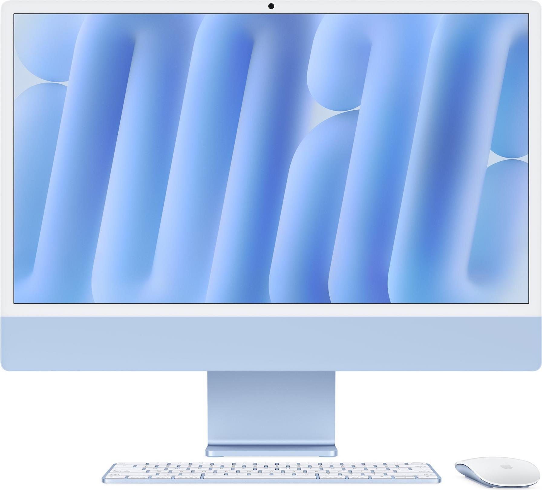 APPLE iMac Z1K5 59,62cm 23,5Zoll Nano Glas M4 10C CPU/10C GPU/16C N.E. 32GB 1TB SSD Gbit Eth MM NumKey TID DE Blau (Z1K5-MD2T4D/A-07I6FB) von Apple