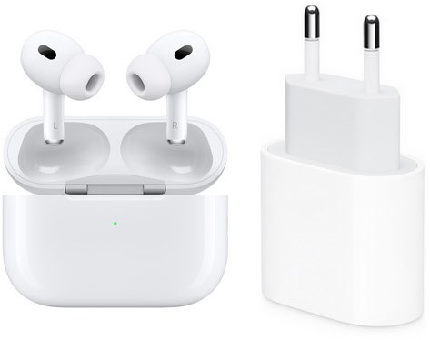 AirPods Pro (2nd Gen.) Bundle True Wireless Kopfhörer mit USB-C Power Adapter (20W) von Apple