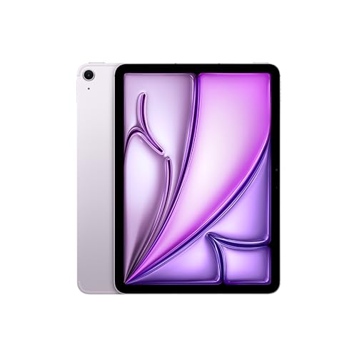 Apple 11" iPad Air (M2): Liquid Retina Display, 128 GB, 12 MP Querformat Frontkamera/12 MP Rückkamera, WLAN 6E und 5G Mobilfunk mit eSIM, Touch ID, Batterie für den ganzen Tag – Violett von Apple