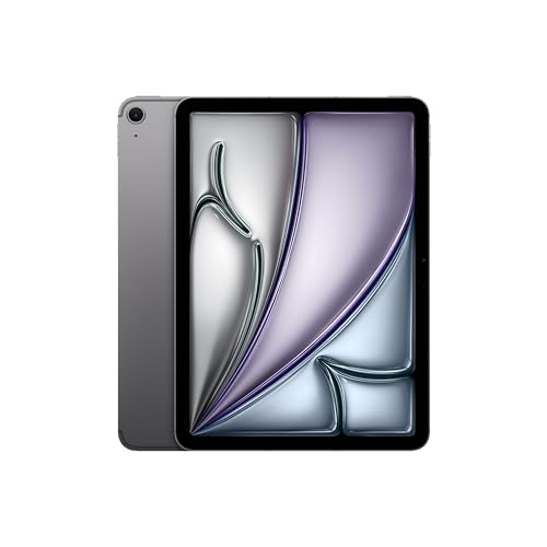 Apple 11" iPad Air (M2): Liquid Retina Display, 512 GB, 12 MP Querformat Frontkamera/12 MP Rückkamera, WLAN 6E und 5G Mobilfunk mit eSIM, Touch ID, Batterie für den ganzen Tag – Space Grau von Apple