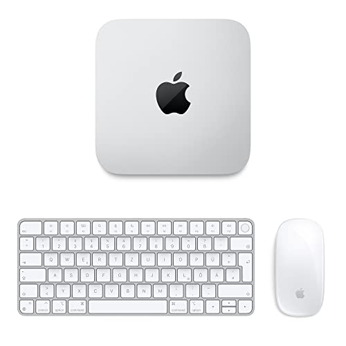 Apple 2023 Mac Mini M2 Pro Chip mit 10‑Core CPU und 16‑Core GPU, 16GB Gemeinsamer Arbeitsspeicher, 512 GB SSD Speicher, Apple Magic Keyboard mit Touch ID (für Mac Chip) - Deutsch, Apple Magic Mouse von Apple