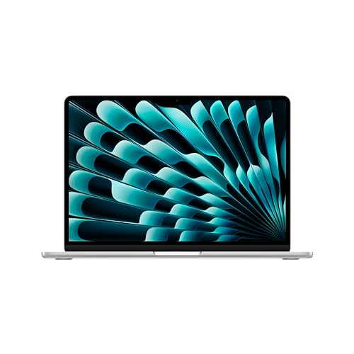 Apple 2024 13" MacBook Air Laptop mit M3 Chip: 13,6" Liquid Retina Display, 8 GB gemeinsamer Arbeitsspeicher, 256 GB SSD Speicher, beleuchtete Tastatur, 1080p FaceTime HD Kamera, Touch ID, Silber von Apple