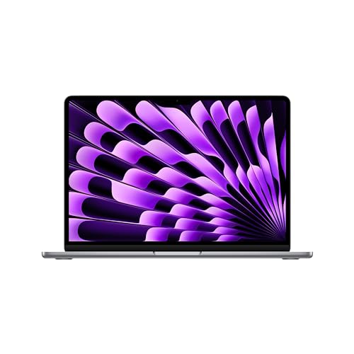 Apple 2024 13" MacBook Air Laptop mit M3 Chip: 13,6" Liquid Retina Display, 8 GB gemeinsamer Arbeitsspeicher, 256 GB SSD Speicher, beleuchtete Tastatur, 1080p FaceTime HD Kamera, Touch ID, Space Grau von Apple
