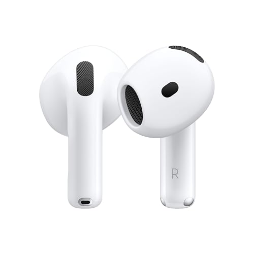 Apple AirPods 4 Kabellose Kopfhörer, Bluetooth Kopfhörer mit aktiver Geräuschunterdrückung, Adaptives Audio, Personalisiertes 3D Audio, Transparenzmodus, USB-C Ladecase, Kabelloses Laden Apple AirPods 4 Kabellose Kopfhörer, Bluetooth Kopfhörer mit aktiver Geräuschunterdrückung, Adaptives Audio, Personalisiertes 3D Audio, Transparenzmodus, USB-C Ladecase, Kabelloses Laden von Apple