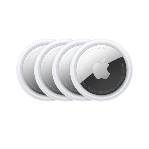 Apple AirTag 4er Pack - Finde und behalte Deine Sachen im Blick: Schlüssel, Geldbörsen, Gepäck, Rucksäcke und mehr. Einfaches Einrichten mit iPhone oder iPad. Austauschbare Batterie von Apple