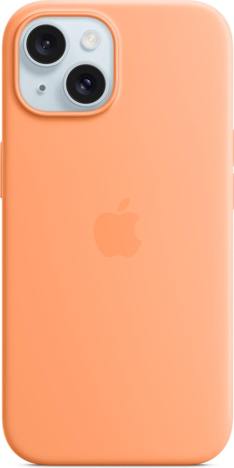 Apple - Hintere Abdeckung für Mobiltelefon - kompatibel mit MagSafe - Silikon - Orangensorbet - für iPhone 15 (MT0W3ZM/A) von Apple
