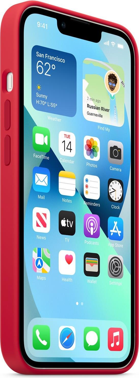 Apple - Hintere Abdeckung für Mobiltelefon - kompatibel mit MagSafe - Silikon - Rot - für iPhone 13 (MC4E4ZM/A) von Apple