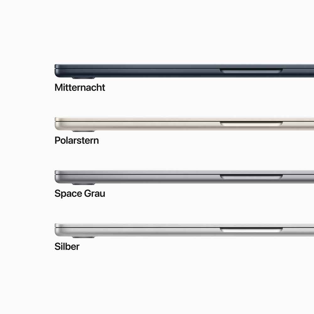 Apple MacBook Air - M2 - M2 10-core GPU - 8GB RAM - 512GB SSD - 38,91 cm (15.3) IPS 2880 x 1864 (WQXGA+) - Wi-Fi 6, Bluetooth - Space-grau - kbd: Deutsch (MQKQ3D/A) von Apple