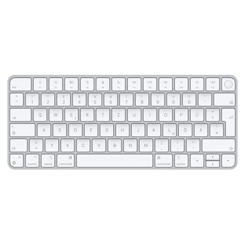 Apple Magic Keyboard mit Touch ID: Bluetooth, wiederaufladbar. Kompatibel mit Mac Computern Chip; Deutsch, Weiße Tasten von Apple