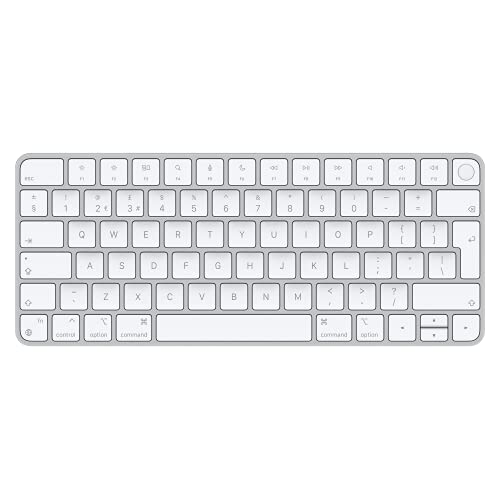 Apple Magic Keyboard mit Touch ID: Bluetooth, wiederaufladbar. Kompatibel mit Mac Computern Chip; Englisch, GB, Weiße Tasten von Apple