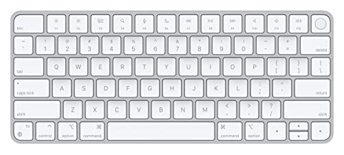 Apple Magic Keyboard mit Touch ID: Bluetooth, wiederaufladbar. Kompatibel mit Mac Computern Chip; Englisch (USA), Weiße Tasten von Apple