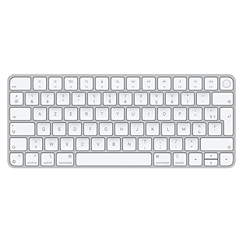 Apple Magic Keyboard mit Touch ID: Bluetooth, wiederaufladbar. Kompatibel mit Mac Computern Chip; Französisch, Weiße Tasten von Apple