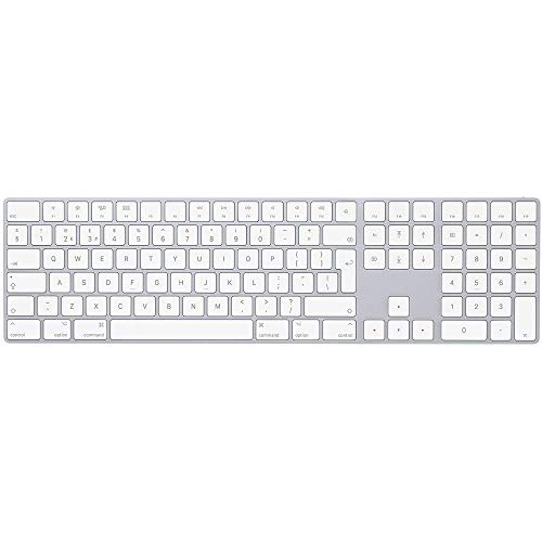 Apple Magic Keyboard mit Ziffernblock: Bluetooth, wiederaufladbar. Kompatibel mit Mac, iPad oder iPhone; Englisch (International), Silber von Apple