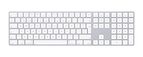 Apple Magic Keyboard mit Ziffernblock: Bluetooth, wiederaufladbar. Kompatibel mit Mac, iPad oder iPhone; Niederländisch, Silber von Apple