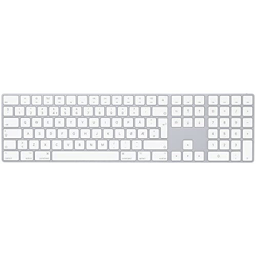 Apple Magic Keyboard mit Ziffernblock: Bluetooth, wiederaufladbar. Kompatibel mit Mac, iPad oder iPhone; Norwegisch, Silber von Apple